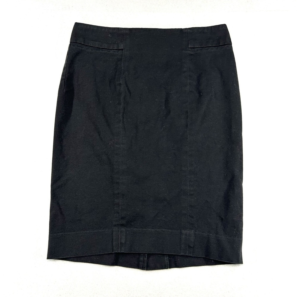 Gap Black Pencil Skirt Size 2 Office Wear Basic Shirt Zip Closure Back Slit